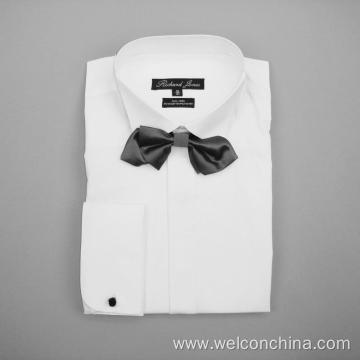 White Color Wrinkle Resistant Mens Tuxedo Shirt